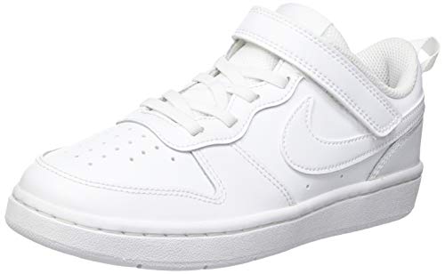 NIKE Court Borough Low 2, Sneaker Boys, White White White, 34 EU