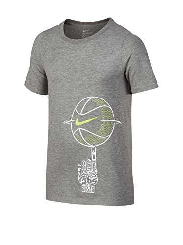NIKE CTN Spinning Ball YTH Camiseta de Manga Corta, Niños, Gris (Dk Grey Heather), XS