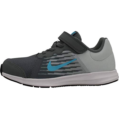 Nike Downshifter 8 (PSV) - Zapatillas de Atletismo para Niños, Multicolor (Cool Grey/Blue Fury/Pure Platinum/White 012) 35 EU