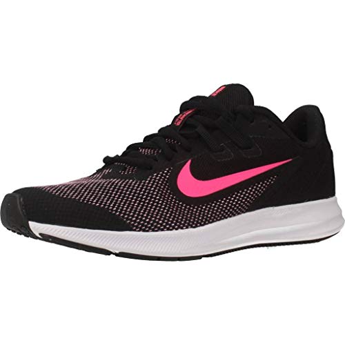 Nike Downshifter 9 (GS), Zapatillas de Atletismo, Negro (Black/Hyper Pink/White 000), 36 EU