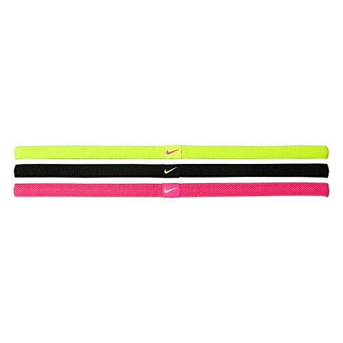 NIKE Elastic Hairbands Botella, Mujer, Hellgrün/Rosa/Schwarz, Talla única