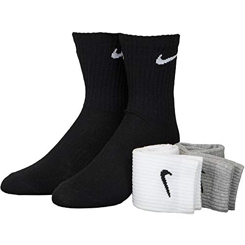 Nike Everyday Lightweight Crew Trainings Socks (3 Pairs), Calcetines Hombre, Multicolor, 38–42 (Talla del fabricante: M)