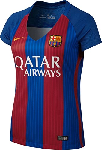 NIKE FC Barcelona W SS Hm Stadium JSY Camiseta de Manga Corta, Mujer, Azul (Sport Royal/Gym Red/University Gold), S