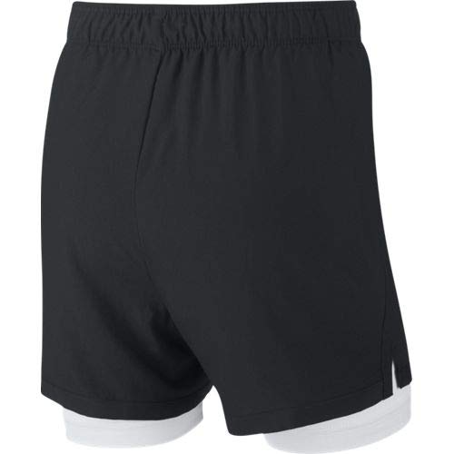 NIKE G Nk Dry 2In1 Short Sport Shorts, Niñas, Black/Lavender Mist/(Lavender Mist), M