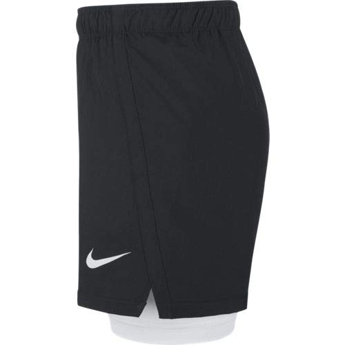 NIKE G Nk Dry 2In1 Short Sport Shorts, Niñas, Black/Lavender Mist/(Lavender Mist), M