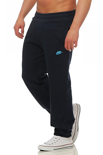 Nike Hombre Pantalón Jogger Polar Correr Chándal Bajos Gym Sudaderas - algodón, Azul Marino, algodón, 20% poliéster 80% algodón 80% algodón, Hombre, Chica