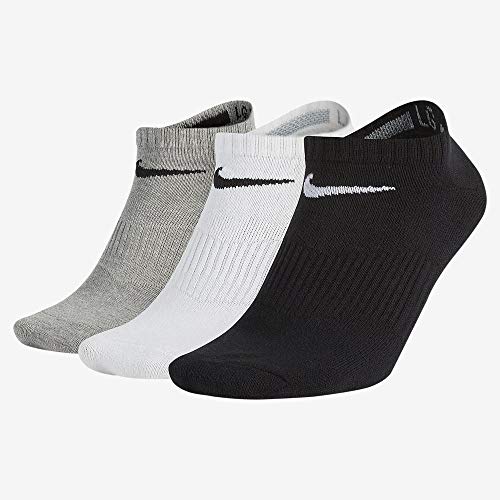 Nike Lightweight No-Show, Calcetines, Hombre, Negro/Gris/Blanco, 38-42, Pack de 3 Nike Lightweight No-Show, Calcetines, Hombre, Negro/Gris/Blanco, 38-42, Pack de 3