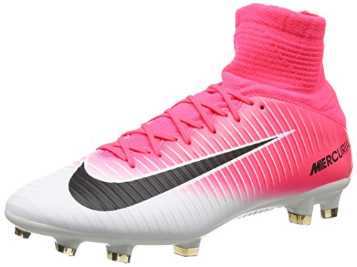 Nike Mercurial Veloce III DF FG, Botas de fútbol para Hombre, Rosa (Racer Pink/Black White), 41 EU Nike Mercurial Veloce III DF FG, Botas de fútbol para Hombre, Rosa (Racer Pink/Black White), 41 EU