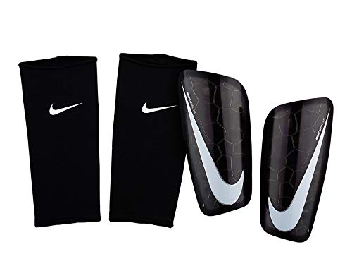 NIKE Nk Merc Lt Grd H Espinilleras de Fútbol, Unisex Adulto, Negro (Black/Black/White), M NIKE Nk Merc Lt Grd H Espinilleras de Fútbol, Unisex Adulto, Negro (Black/Black/White), M