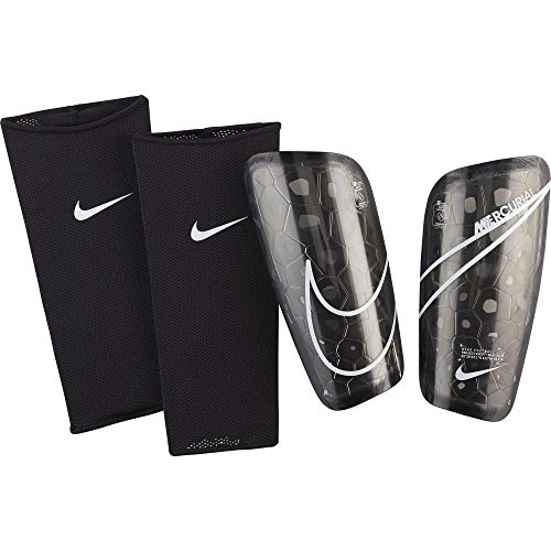 NIKE Nk Merc Lt Grd H Espinilleras de Fútbol, Unisex Adulto, Negro (Black/Black/White), M NIKE Nk Merc Lt Grd H Espinilleras de Fútbol, Unisex Adulto, Negro (Black/Black/White), M