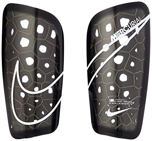 NIKE Nk Merc Lt Grd H Espinilleras de Fútbol, Unisex Adulto, Negro (Black/Black/White), M NIKE Nk Merc Lt Grd H Espinilleras de Fútbol, Unisex Adulto, Negro (Black/Black/White), M