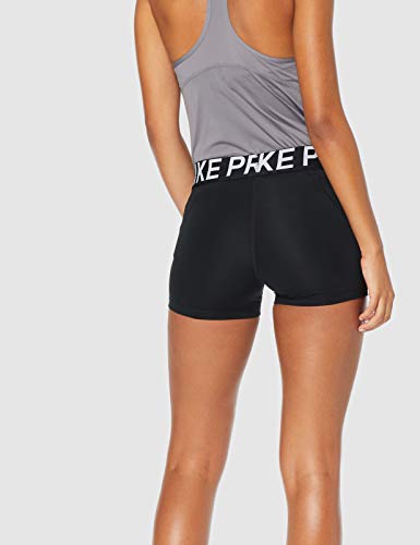 NIKE NP Short Pantalones Cortos, Mujer, Negro (Black/Black/White), M NIKE NP Short Pantalones Cortos, Mujer, Negro (Black/Black/White), M