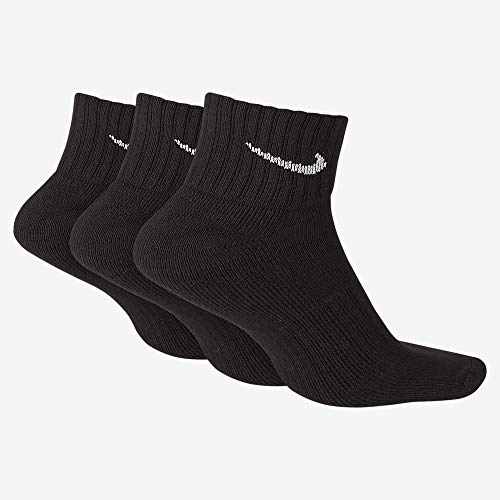 Nike One Quarter Socks 3PPK Value Calcetines para Hombre, Negro (BLACK/WHITE), 38-42