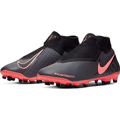 Nike Phantom Vsn Academy DF FG/MG, Zapatillas de Fútbol Hombre, Gris (Dk Grey/BRT Mango/Black/Black 080), 44 EU