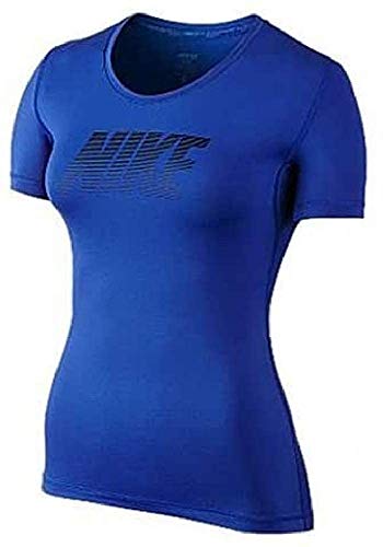 NIKE Pro Cool Grx SS Top - Camiseta para Mujer, Color Azul/Negro, Talla XL