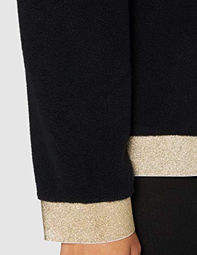 NIKE Pro Icon Clash Them Fleece Crew Sweatshirt Camiseta, Negro (Black/Metallic Gold), (Talla del Fabricante: Large) para Mujer NIKE Pro Icon Clash Them Fleece Crew Sweatshirt Camiseta, Negro (Black/Metallic Gold), (Talla del Fabricante: Large) para Mujer