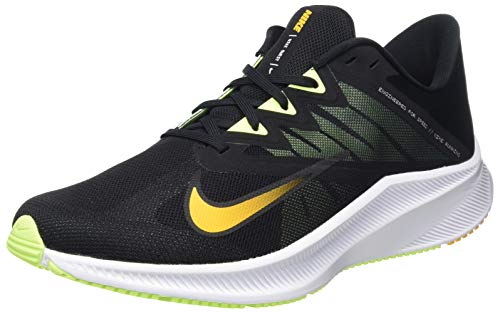 Nike Quest 3, Running Shoe Hombre, Black/University Gold-White-Volt Glow, 42 EU