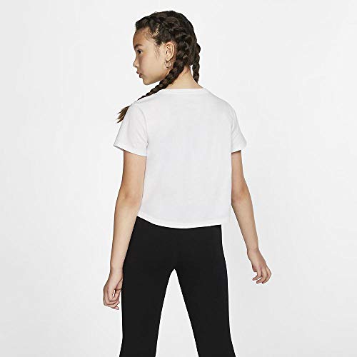 NIKE Sportswear Short T-Shirt Girls Camiseta de Manga Corta, Niñas, Blanco (White), XL (156-166 CM)