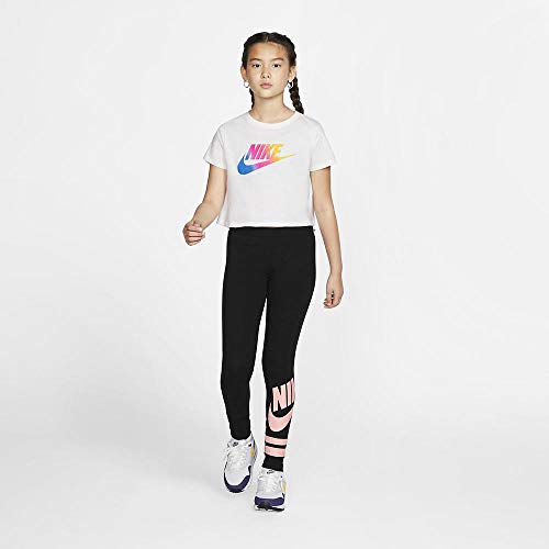 NIKE Sportswear Short T-Shirt Girls Camiseta de Manga Corta, Niñas, Blanco (White), XL (156-166 CM)