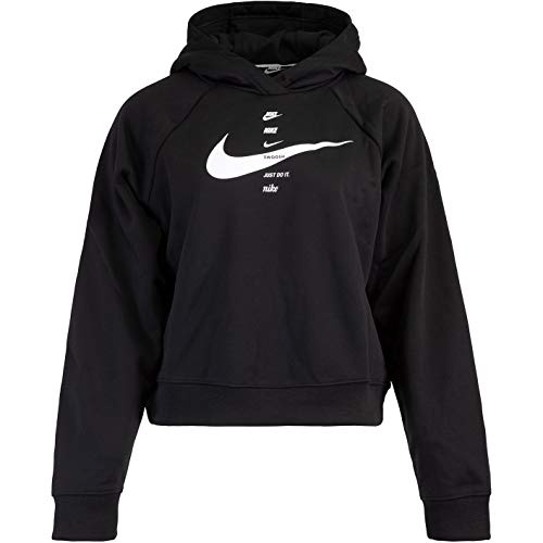 Nike Swoosh - Sudadera con capucha para mujer negro M
