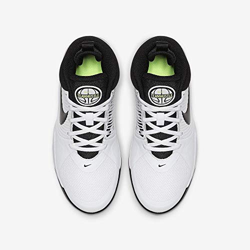 Nike Team Hustle D 9 (GS), Basketball Shoe, White/Black-Volt, 36.5 EU Nike Team Hustle D 9 (GS), Basketball Shoe, White/Black-Volt, 36.5 EU