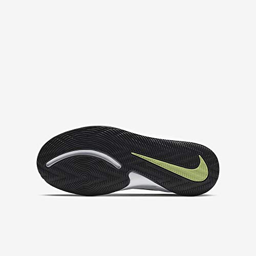 Nike Team Hustle D 9 (GS), Basketball Shoe, White/Black-Volt, 36.5 EU