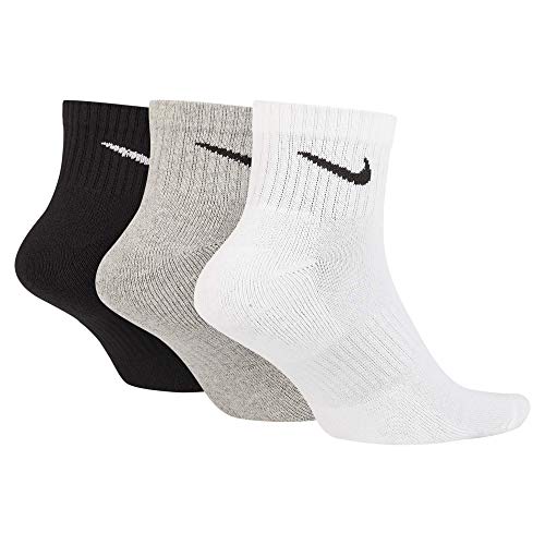 NIKE U NK Everyday Cush Ankle 3Pr Socks, Hombre, WhBlk/ DghBlk/ BlkWh, M NIKE U NK Everyday Cush Ankle 3Pr Socks, Hombre, WhBlk/ DghBlk/ BlkWh, M