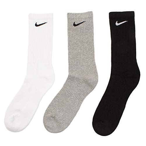 NIKE U NK Everyday Cush Crew 3Pr Calcetines, Unisex Adulto, whblk/dghblk/blkwh, M NIKE U NK Everyday Cush Crew 3Pr Calcetines, Unisex Adulto, whblk/dghblk/blkwh, M