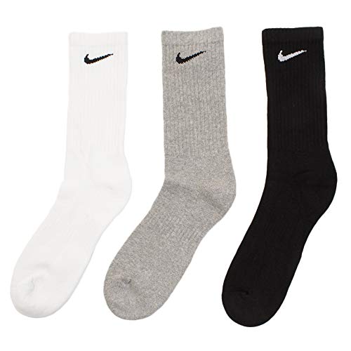 NIKE U NK Everyday Cush Crew 3Pr Calcetines, Unisex Adulto, whblk/dghblk/blkwh, M