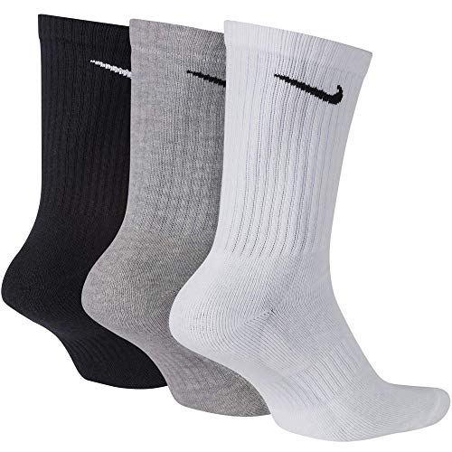 NIKE U NK Everyday Cush Crew 3Pr Calcetines, Unisex Adulto, whblk/dghblk/blkwh, M NIKE U NK Everyday Cush Crew 3Pr Calcetines, Unisex Adulto, whblk/dghblk/blkwh, M