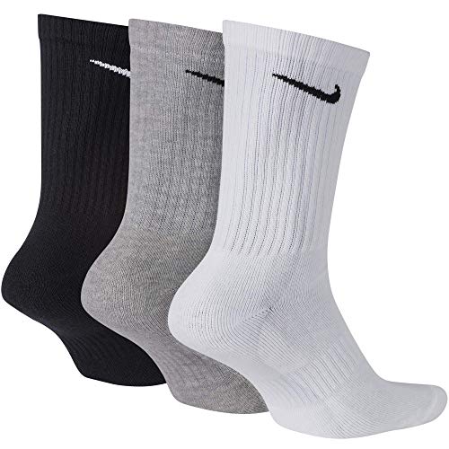 NIKE U NK Everyday Cush Crew 3Pr Calcetines, Unisex Adulto, whblk/dghblk/blkwh, M