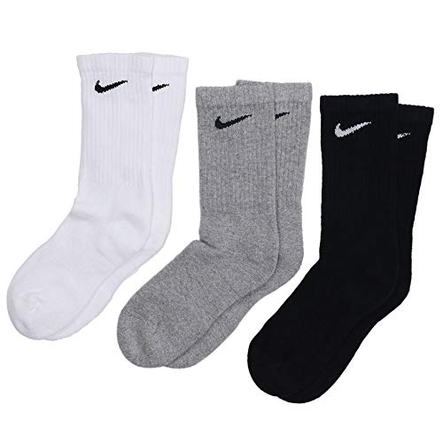 NIKE U NK Everyday Cush Crew 3Pr Calcetines, Unisex Adulto, whblk/dghblk/blkwh, M NIKE U NK Everyday Cush Crew 3Pr Calcetines, Unisex Adulto, whblk/dghblk/blkwh, M