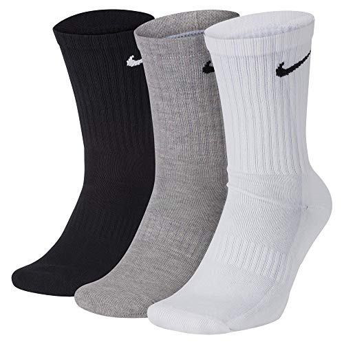 NIKE U NK Everyday Cush Crew 3Pr Calcetines, Unisex Adulto, whblk/dghblk/blkwh, M NIKE U NK Everyday Cush Crew 3Pr Calcetines, Unisex Adulto, whblk/dghblk/blkwh, M