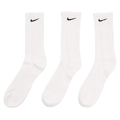 NIKE U NK Everyday Cush Crew 3Pr Socks, Unisex Adulto, White/Black, L NIKE U NK Everyday Cush Crew 3Pr Socks, Unisex Adulto, White/Black, L