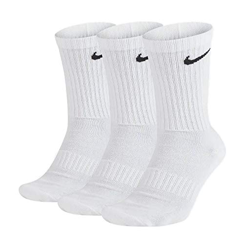 NIKE U NK Everyday Cush Crew 3Pr Socks, Unisex Adulto, White/Black, L NIKE U NK Everyday Cush Crew 3Pr Socks, Unisex Adulto, White/Black, L