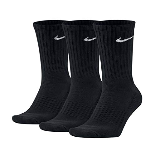 Nike Value Cotton Crew - Calcetines (3 unidades) blanco/negro M