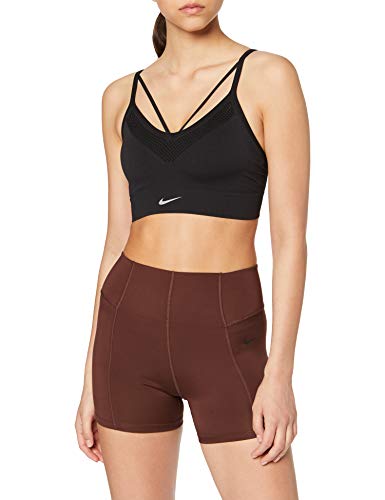 NIKE W NK Dry Short Vinyasa Pantalones Cortos de Deporte, Mujer, el Dorado/Black, L