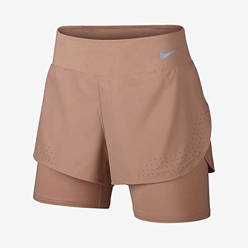 NIKE W Nk Eclipse 2in1 Short Pantalón, Mujer, Rose Gold/Reflective silv, XL