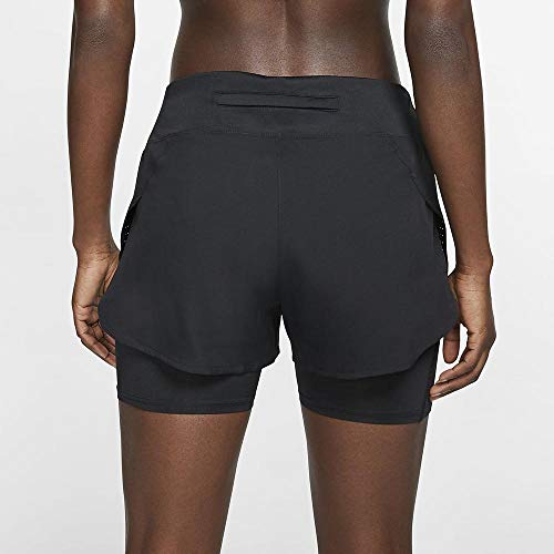 NIKE W NK Eclipse 2In1 Short Sport Shorts, Mujer, Black/Reflective Silv, L