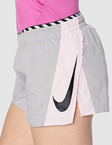 NIKE W NK Elevate SD Pantalones Cortos de Deporte, Mujer, Atmosphere Grey/Pink Foam/bla, S