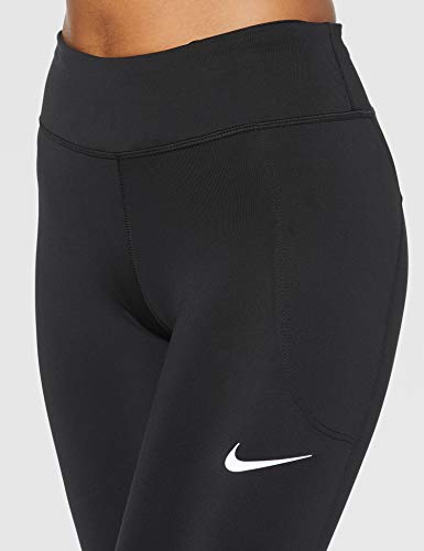 NIKE W NK Fast Tght Mr Pantalones de Deporte, Mujer, Black/Reflective silv, M