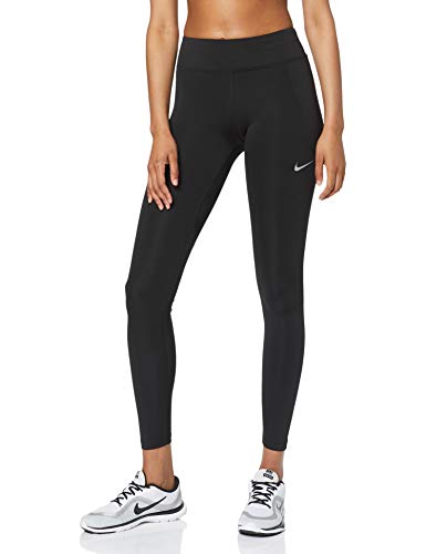 NIKE W NK Fast Tght Mr Pantalones de Deporte, Mujer, Black/Reflective silv, M