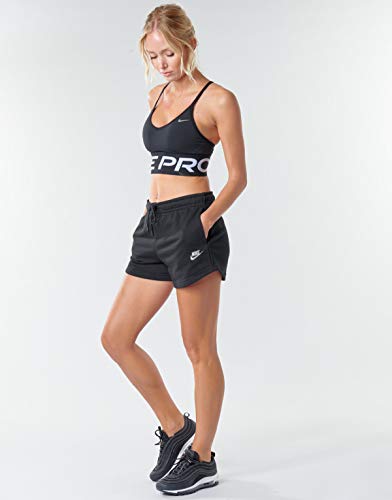 NIKE W NK Indy Pro CN Long Line Bra, Mujer, Black/White/Metallic Silver, L NIKE W NK Indy Pro CN Long Line Bra, Mujer, Black/White/Metallic Silver, L