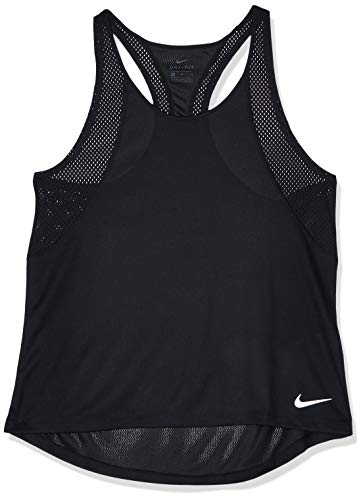 NIKE W NK Run Tank Camiseta sin Mangas, Mujer, Black/Black/Reflective silv, XS