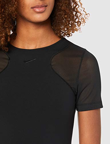 NIKE W NP HPRCL Top SS Camiseta de Manga Corta, Mujer, Black/Clear, S