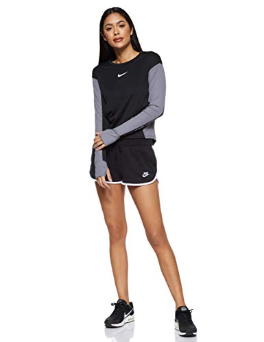 NIKE W NSW HRTG Short FLC Pantalones Cortos de Deporte, Mujer, Black/White/White, M NIKE W NSW HRTG Short FLC Pantalones Cortos de Deporte, Mujer, Black/White/White, M