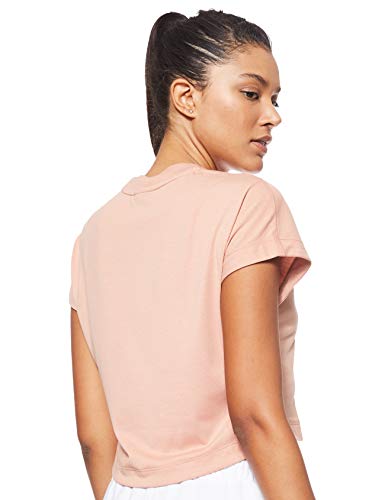 NIKE W NSW Swsh Top Crop SS Camiseta, Mujer, Rose Gold/White, L