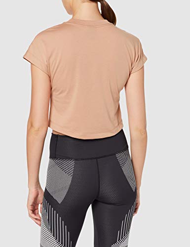 NIKE W NSW Swsh Top Crop SS Camiseta, Mujer, Rose Gold/White, L