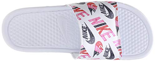 Nike Wmns Benassi JDI Print, Zapatilla de Correr Mujer, Blanco/Negro/Loto Naranja De Equipo Rosado, 36.5 EU Nike Wmns Benassi JDI Print, Zapatilla de Correr Mujer, Blanco/Negro/Loto Naranja De Equipo Rosado, 36.5 EU