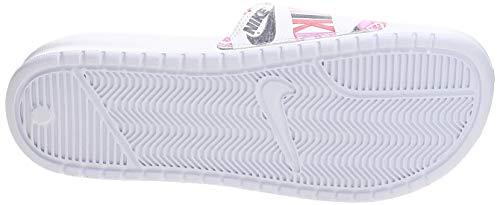 Nike Wmns Benassi JDI Print, Zapatilla de Correr Mujer, Blanco/Negro/Loto Naranja De Equipo Rosado, 36.5 EU Nike Wmns Benassi JDI Print, Zapatilla de Correr Mujer, Blanco/Negro/Loto Naranja De Equipo Rosado, 36.5 EU